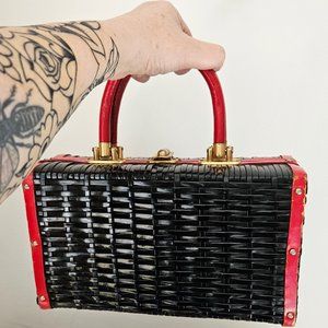 Classic Vintage Plastic Woven Box Purse